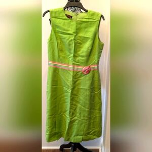 Sleeveless linen blend shift dress